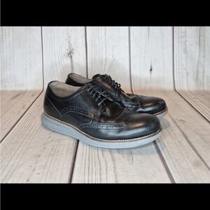 Cole Haan Men's Size 10W Original Grand Shortwing Oxford Shoes Black Leather